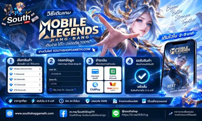 เติมเพชร Mobile Legends ผ่าน UID ราคาถูก เลือกเซิร์ฟไทยหรืออินโด และดูว่าแพ็กไหนคุ้ม